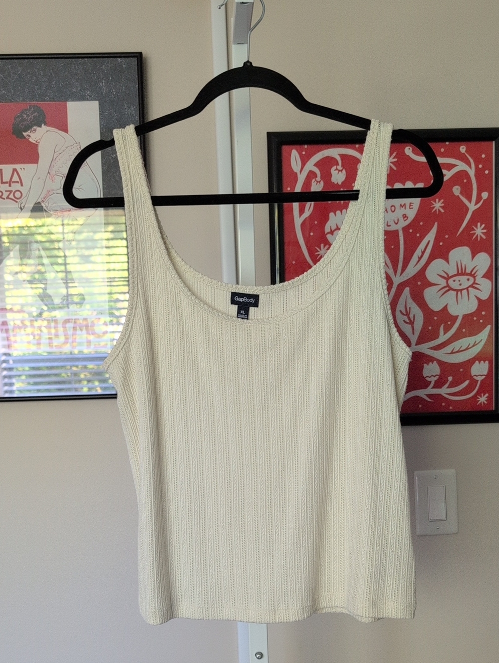 GapBody Cream Stretchy Ribbed Tank Top